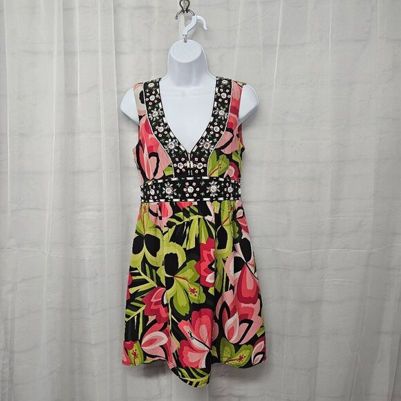 Vintage Nanette Lepore Dress Silk Beaded Fairy Y2K Boho 6 - Picture 1 of 14